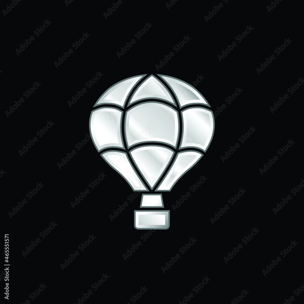 Air Balloon silver plated metallic icon