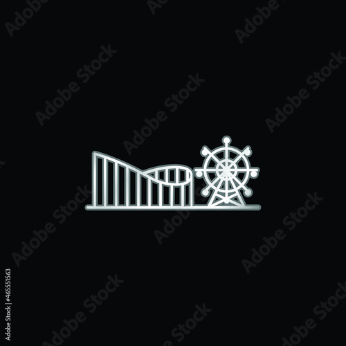 Amusement Park silver plated metallic icon