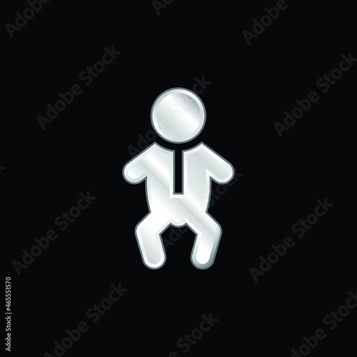 Baby silver plated metallic icon