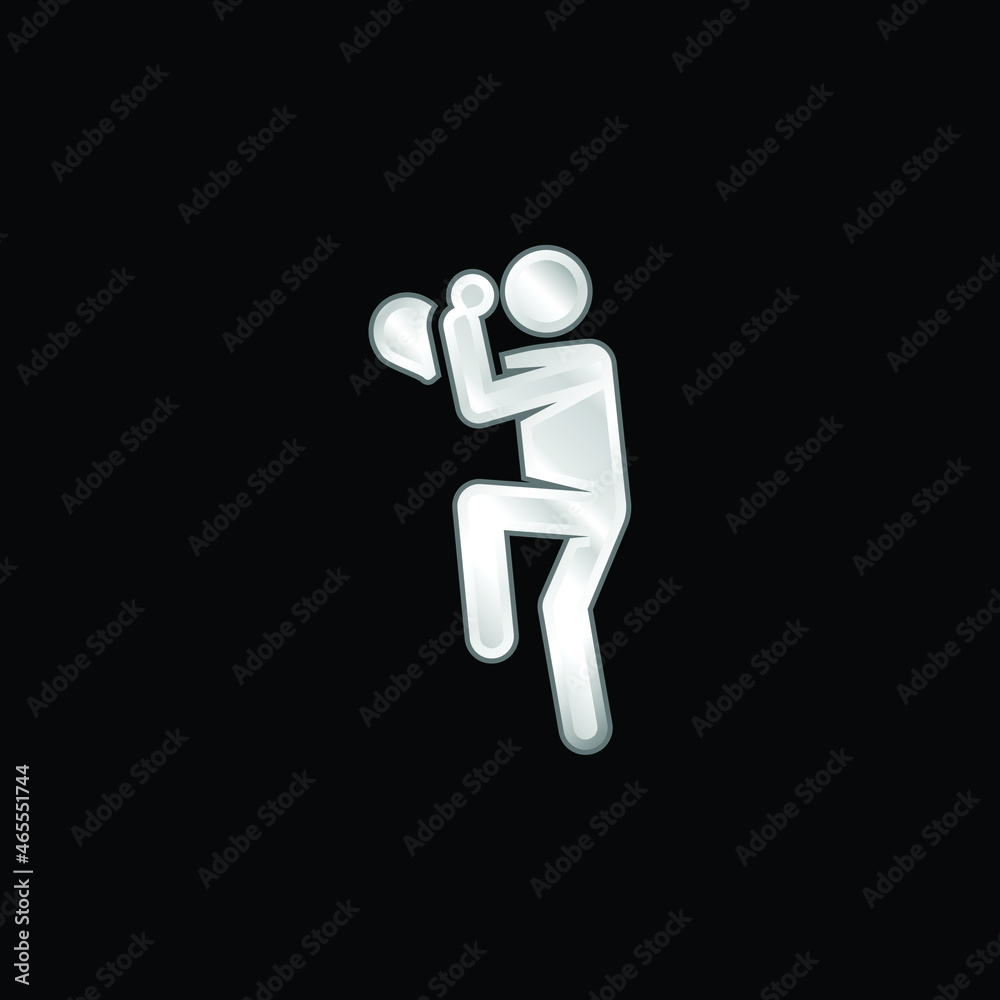 Baseball Player silver plated metallic icon Baseball Player silver plated metallic icon