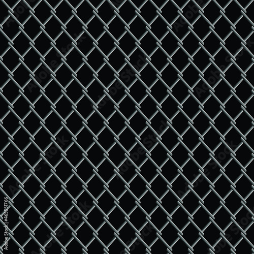 metal grid background, galvanised fence, vector illustration 