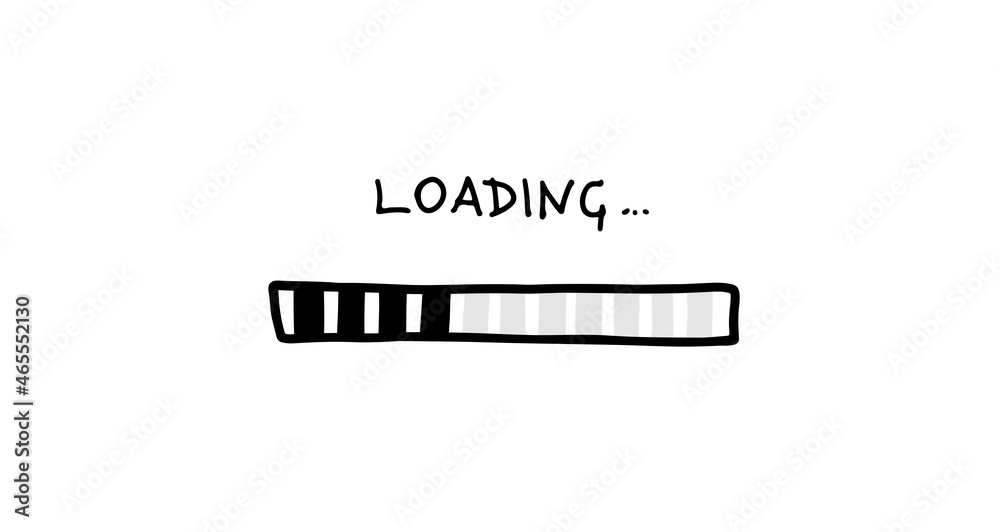 Loading bar doodle icon. Progress loading bar. Hand drawn sketch. Vector illustration on white background. Loading bar doodle icon. Progress loading bar. Hand drawn sketch. Vector illustration on white background.