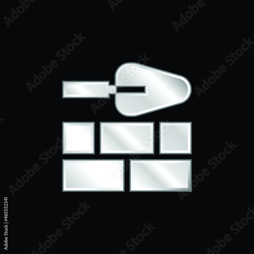 Brick Wall silver plated metallic icon