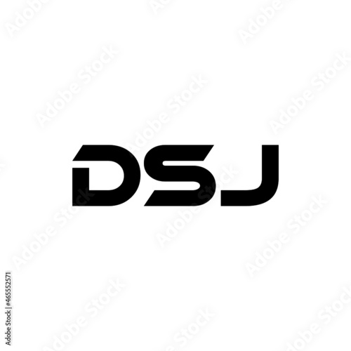 DSJ letter logo design with white background in illustrator, vector logo modern alphabet font overlap style. calligraphy designs for logo, Poster, Invitation, etc. photo