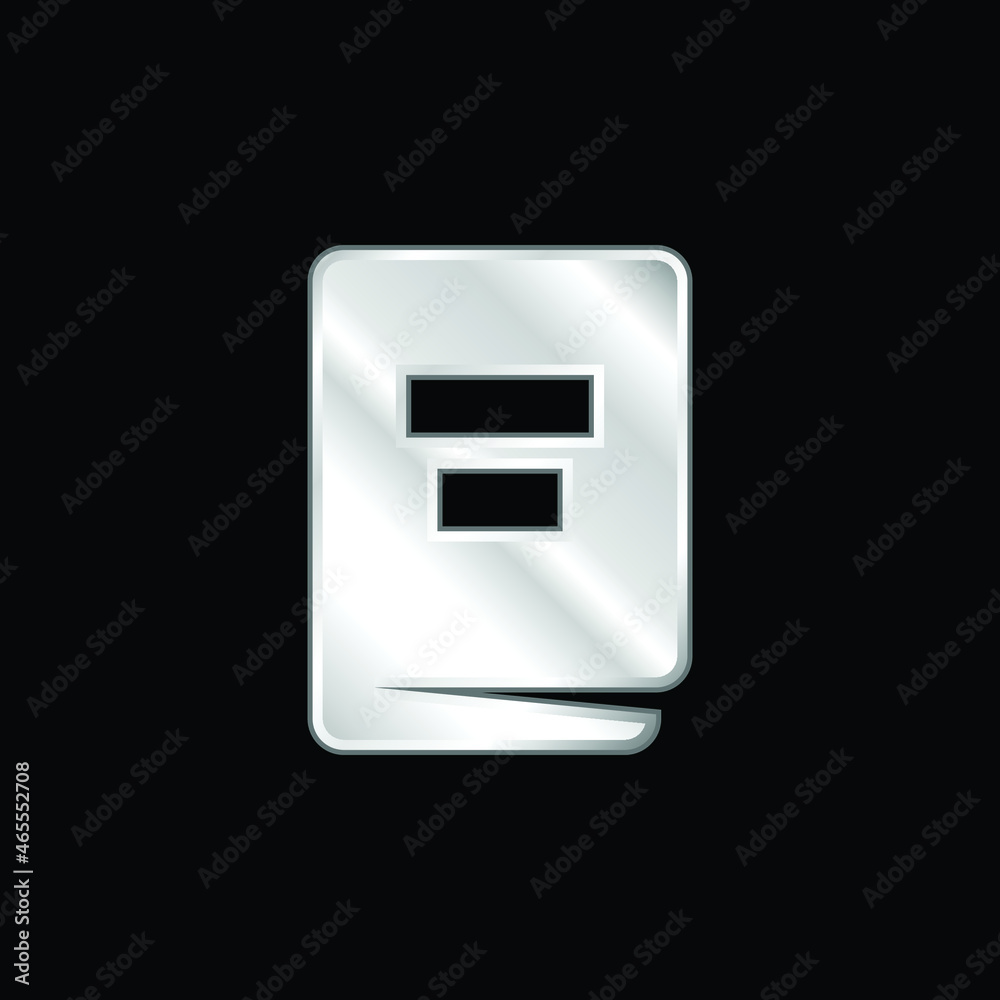 Book silver plated metallic icon Book silver plated metallic icon