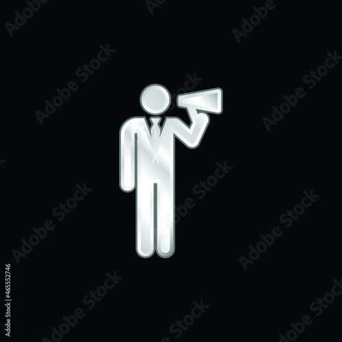 Boss silver plated metallic icon