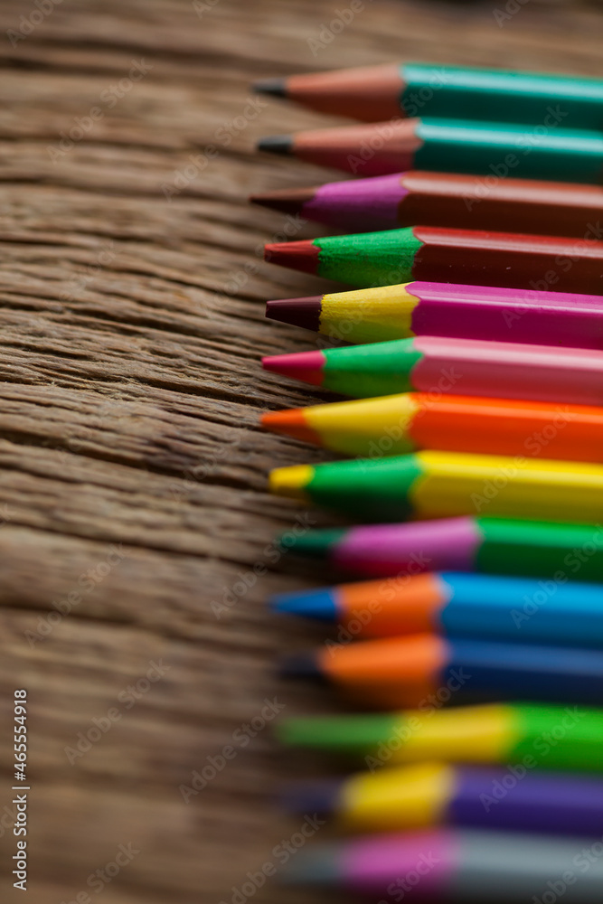 Colored pencils details still. High quality photo Colored pencils details still. High quality photo