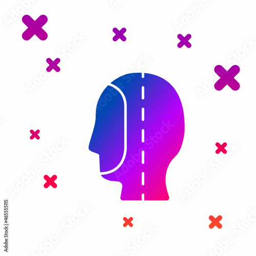 Color Diving hood icon isolated on white background. Spearfishing hat winter swim hood. Diving underwater equipment. Gradient random dynamic shapes. Vector