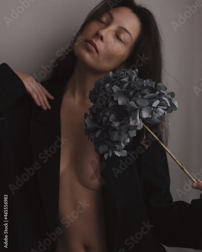 woman body in black blazer