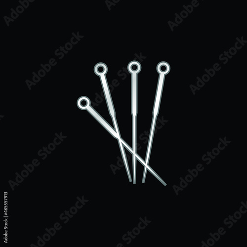 Acupuncture Needles silver plated metallic icon