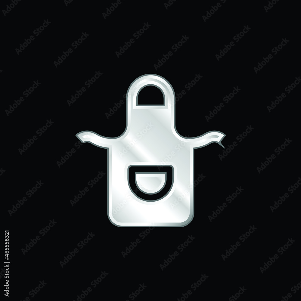 Apron silver plated metallic icon Apron silver plated metallic icon