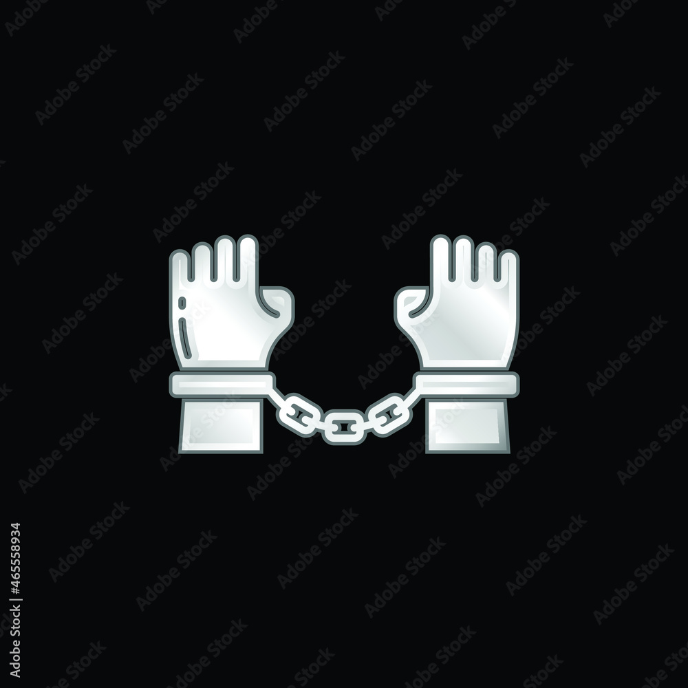 Obraz premium Arrest silver plated metallic icon