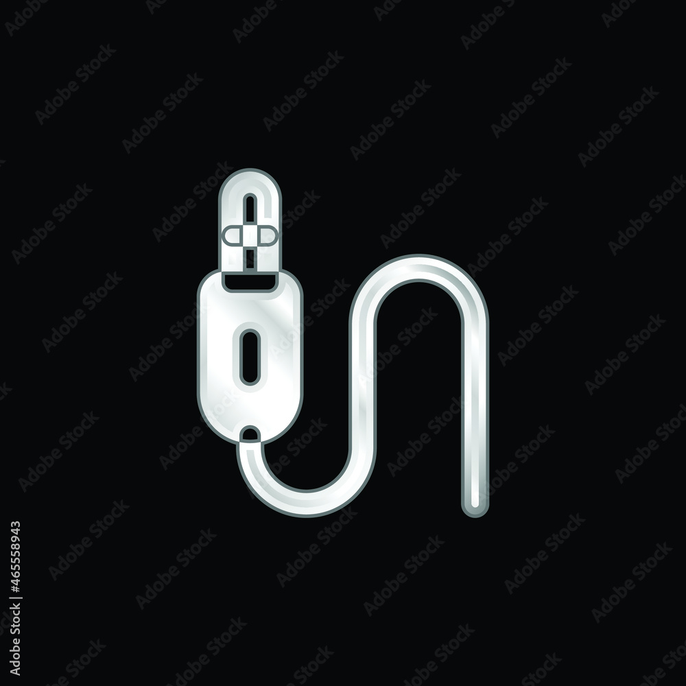 Audio Jack silver plated metallic icon Audio Jack silver plated metallic icon