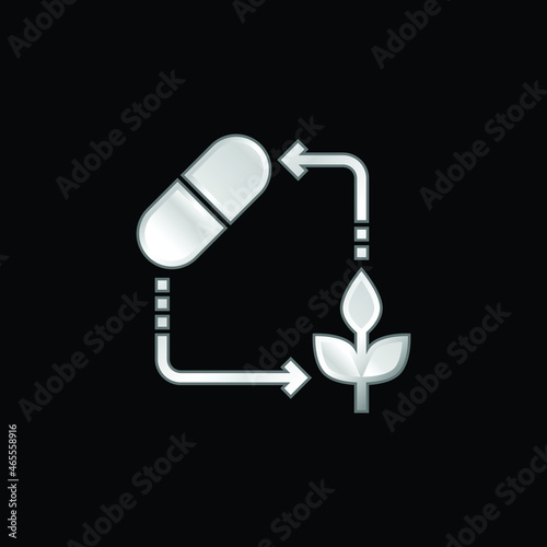 Alternative Medicine silver plated metallic icon