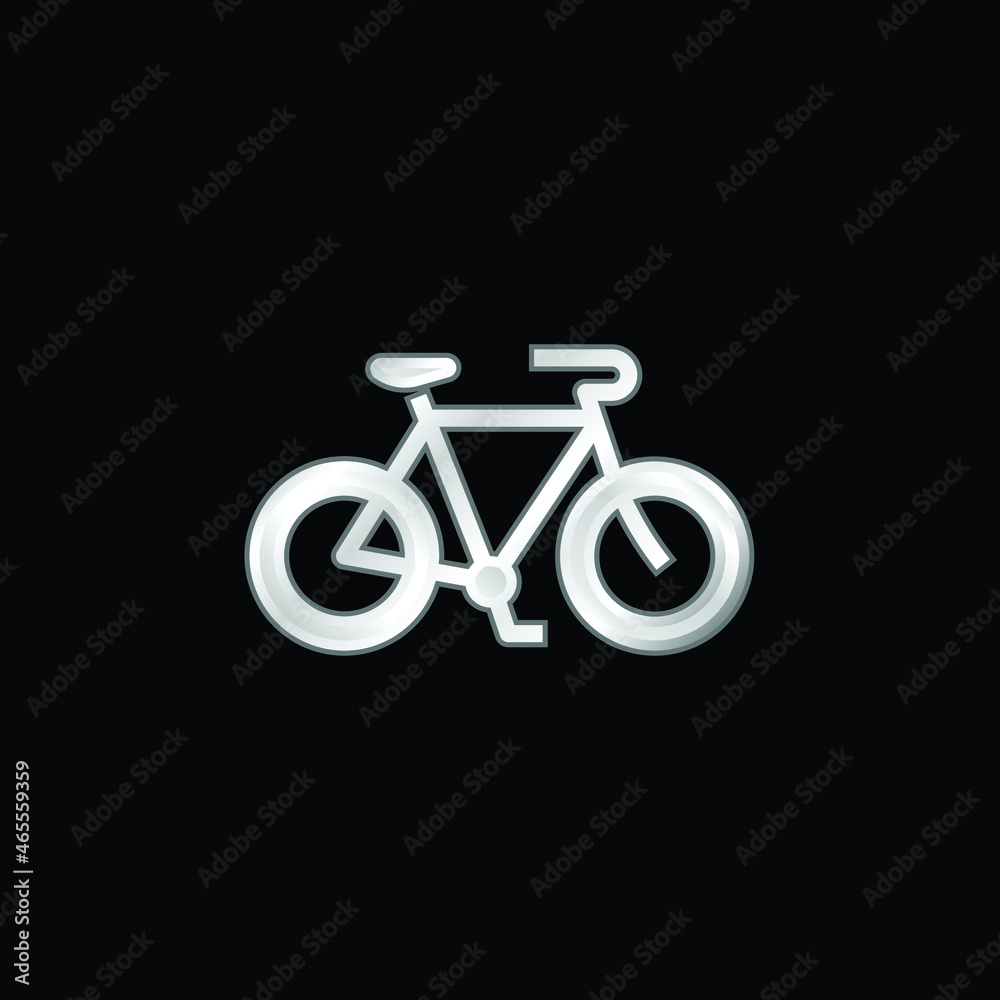 Fototapeta premium Bicycle silver plated metallic icon
