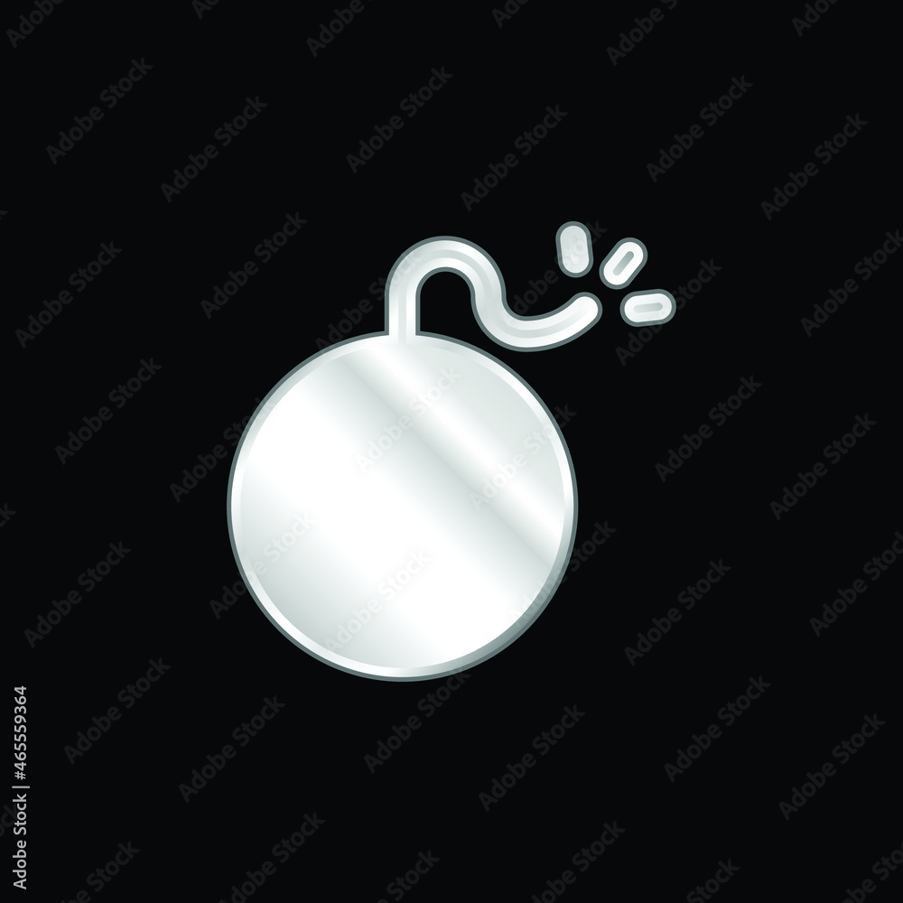 Bomb silver plated metallic icon Bomb silver plated metallic icon