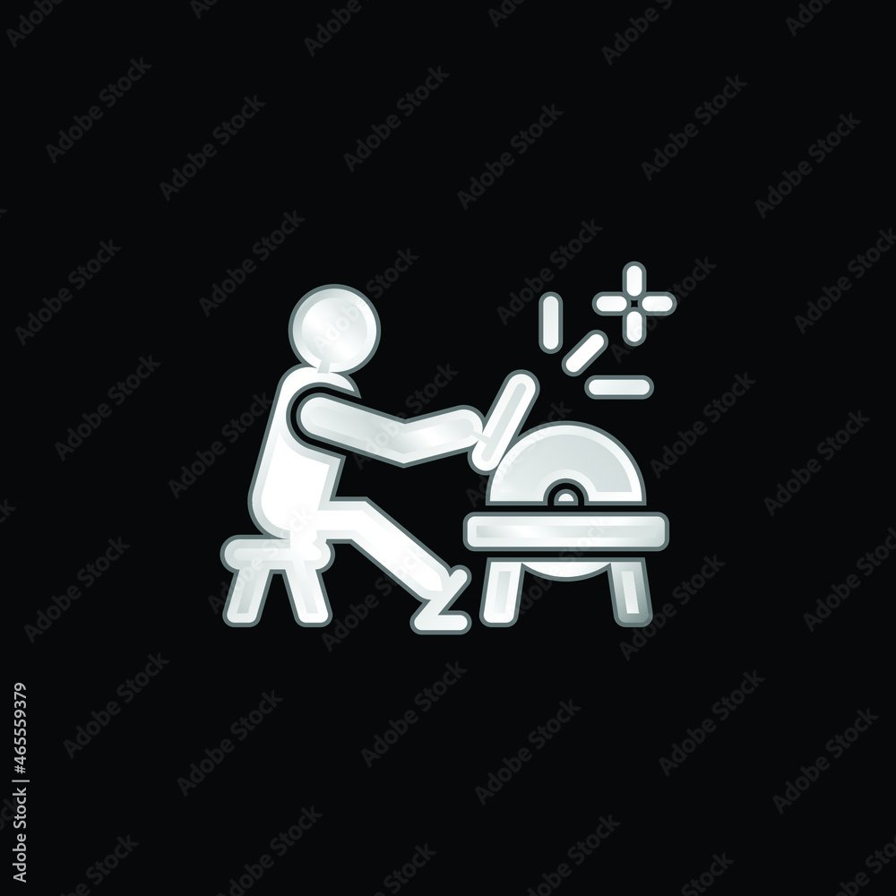 Blacksmith silver plated metallic icon