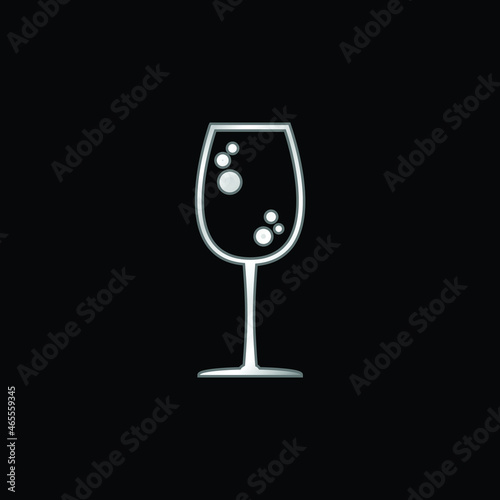 Big Drink Glass With Bubbles silver plated metallic icon