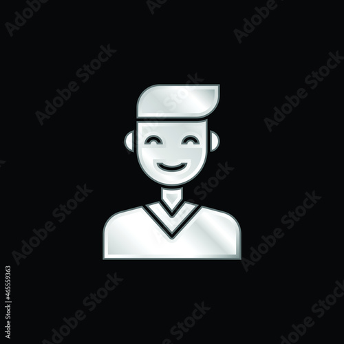 Boy silver plated metallic icon