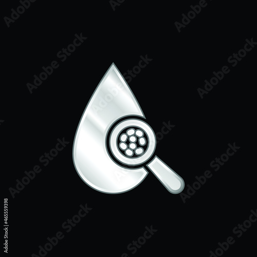 Blood Test silver plated metallic icon