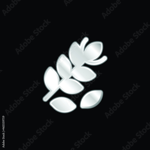 Branch silver plated metallic icon