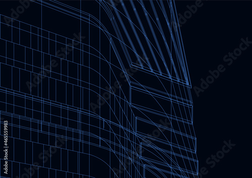 abstract modern architecture digital drawing