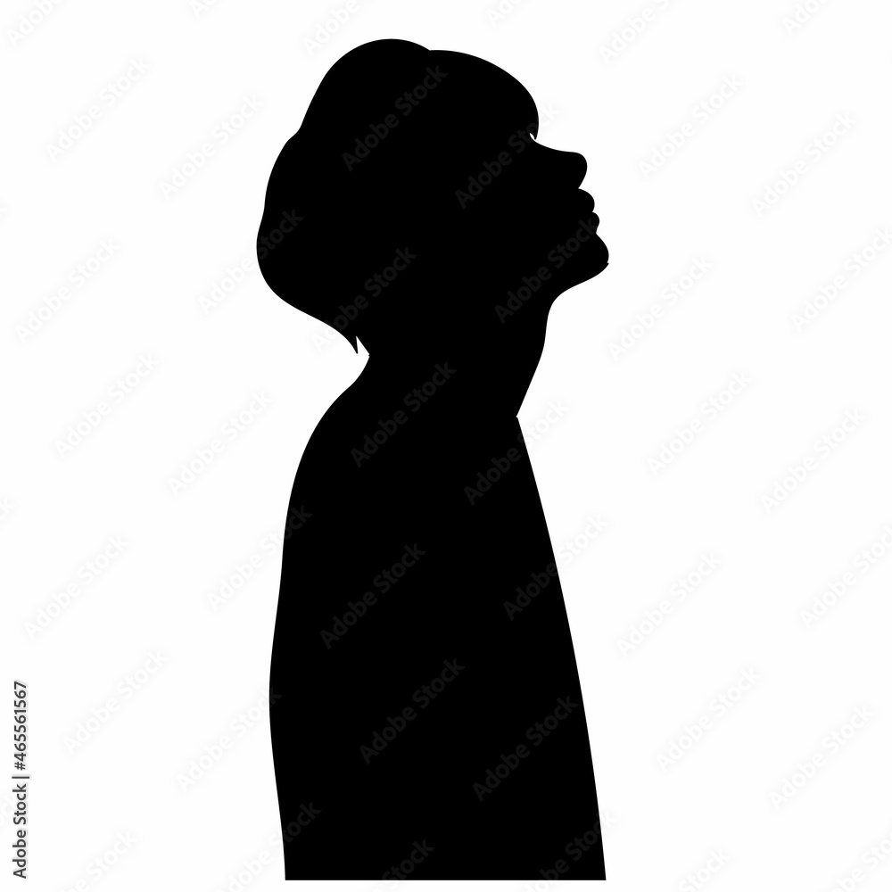 black silhouette portrait of a man vector
