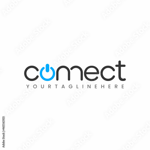 Connect Black and Blue Lowercase Logo Design Template Elements. Connected linked nn letters as a connection. Connected with power. Modern Networking Logo Design Vector.