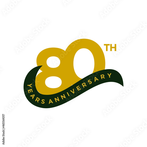 80 years anniversary. Anniversary template design concept with golden number , design for event, invitation card, greeting card, banner, poster, flyer, book cover and print. Vector Eps10