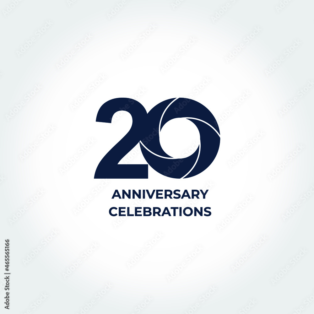 20 years anniversary. Anniversary template design concept, design for event, invitation card, greeting card, banner, poster, flyer, book cover and print. Vector Eps10