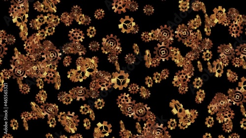 Wallpaper Mural Golden metal gears floating in air on black background. Configuration settings of computer. Gold wheel. Business concept. Loop animation. Torontodigital.ca