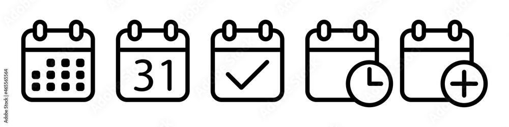 Calendar icon set simple design Calendar icon set simple design