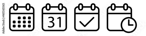 Calendar icon set simple design