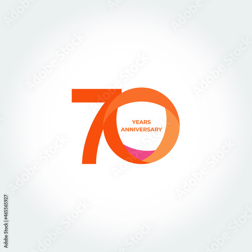 70 years anniversary. Anniversary template design concept, design for event, invitation card, greeting card, banner, poster, flyer, book cover and print. Vector Eps10