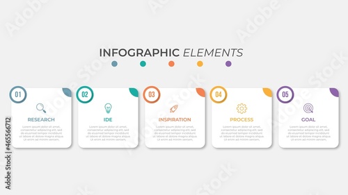 Presentation business infographic template with 5 options