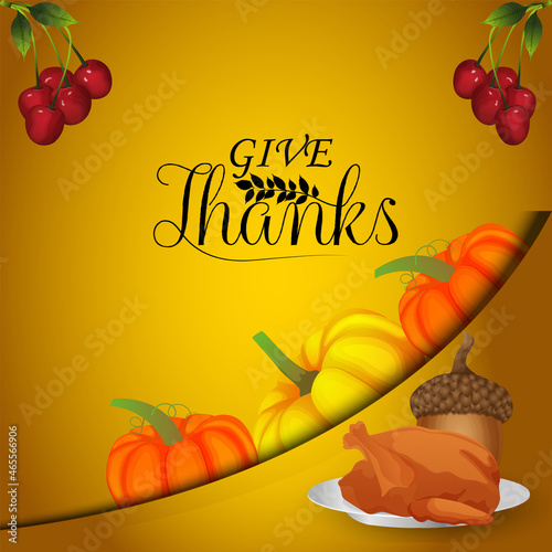 Happy thanksgiving day vector illustration vector pumpkinon creative background photo