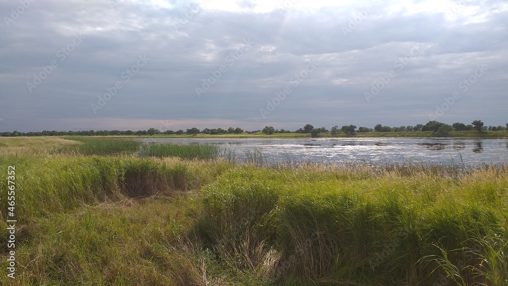 landscape with river and clouds