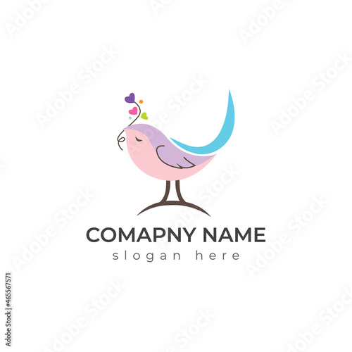 Nature bird logo template design