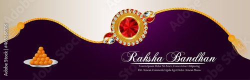 Realistic vector illustration of happy rakhsha bandhan banner or header photo