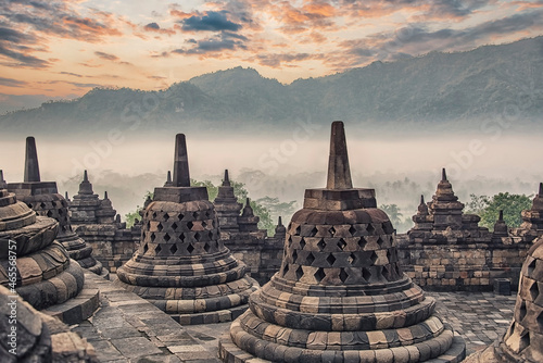Borobudur Buddhist monument in Central Java, Indonesia
