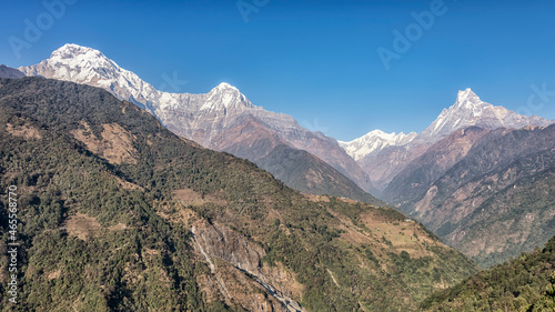 Annapurna Range in the Himalayas, Nepal © Stockbym