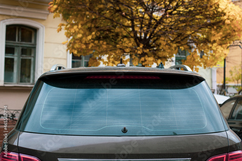 Stampa su tela Rear window Car stickers Mock up car vinyl decal outdoors autumn