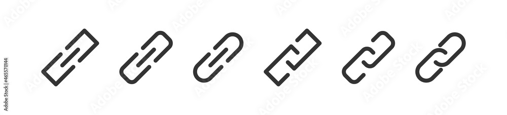 Link chain set icon. URL connection symbol. Vector isolated Link chain set icon. URL connection symbol. Vector isolated