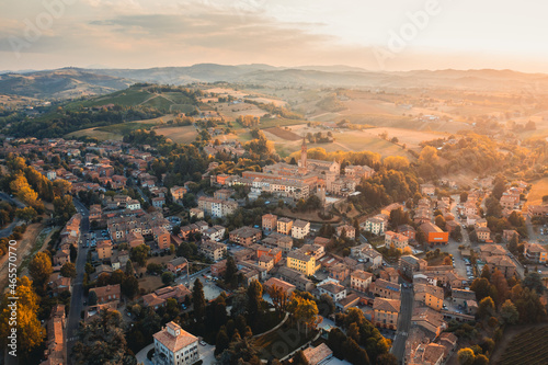 Aerial view of Castelvetro village. Modena Italy. photo