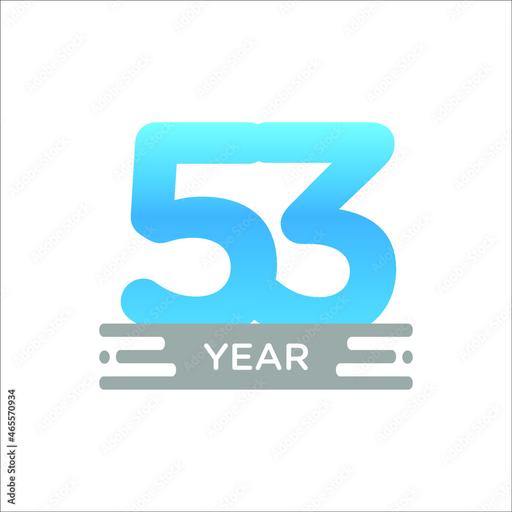 53 Years Anniversary Celebration Vector Template 53 Years Anniversary Celebration Vector Template