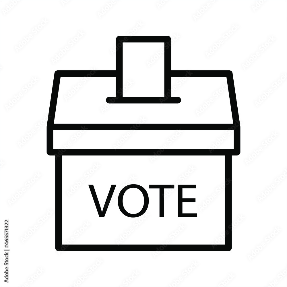 Voting ballot box icon, Election Vote concept, Simple line design for web site, logo, app, UI, Vector illustration Voting ballot box icon, Election Vote concept, Simple line design for web site, logo, app, UI, Vector illustration