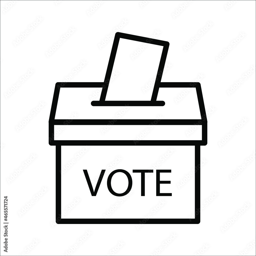 Voting ballot box icon, Election Vote concept, Simple line design for web site, logo, app, UI, Vector illustration Voting ballot box icon, Election Vote concept, Simple line design for web site, logo, app, UI, Vector illustration