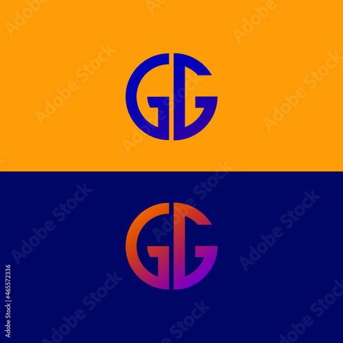 GG initial letter logo vector template | Creative modern monogram Circle logo
