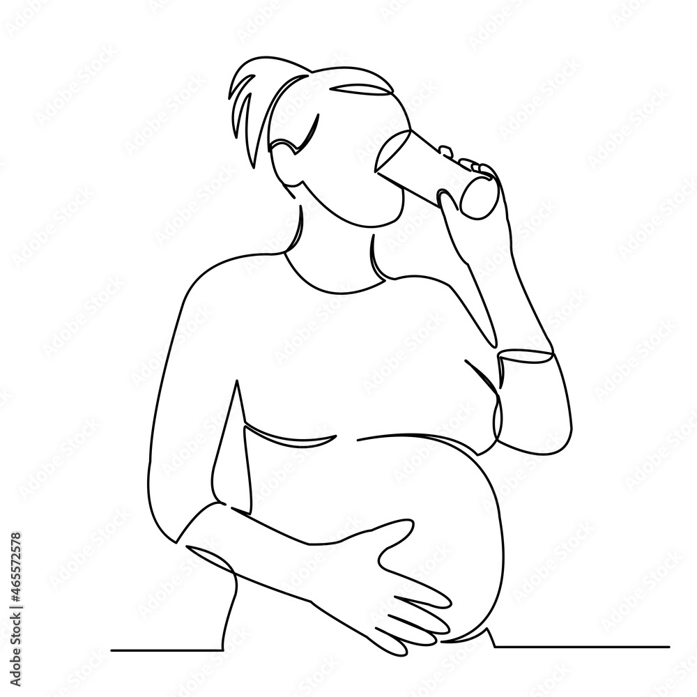 pregnant woman drinks