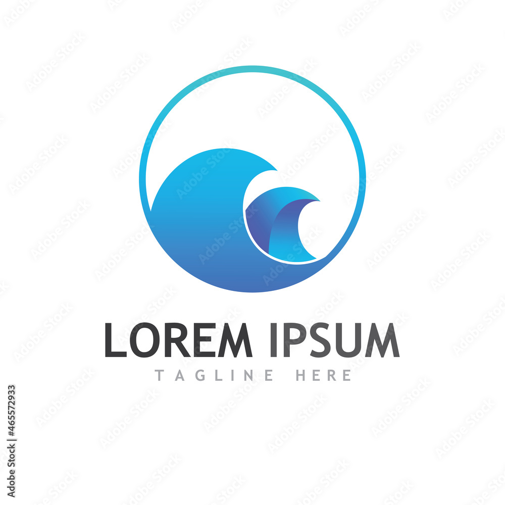 Water wave icon vector